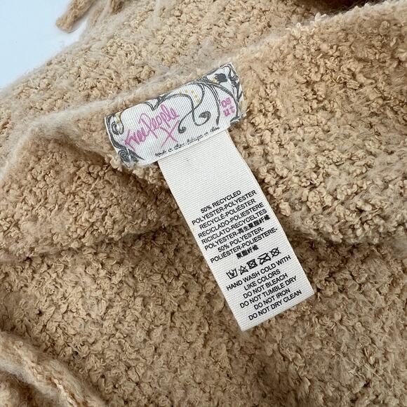 Free People Fringe Oversized Tan Soft Knit Blanket Scarf - Picture 3 of 3